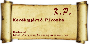 Kerékgyártó Piroska névjegykártya