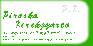 piroska kerekgyarto business card